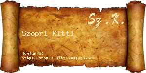 Szopri Kitti névjegykártya