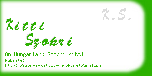 kitti szopri business card
